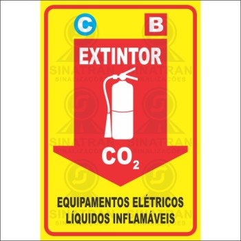  Extintor - co2 - B - C - Equipamentos elétricos e líquidos inflamáveis